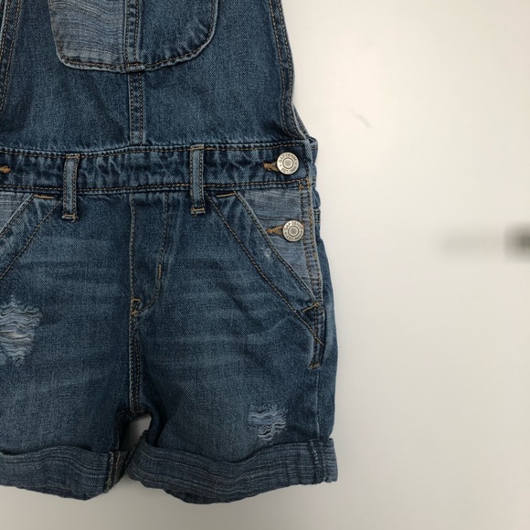 Patchwork denim overalls for girls - Picture 3 of 7